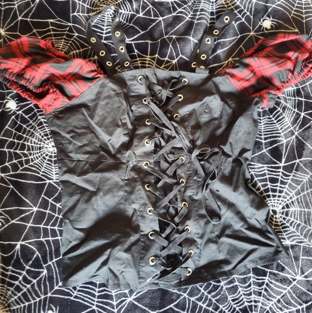 HOT TOPIC LACE UP TOP - Picture 7 of 11